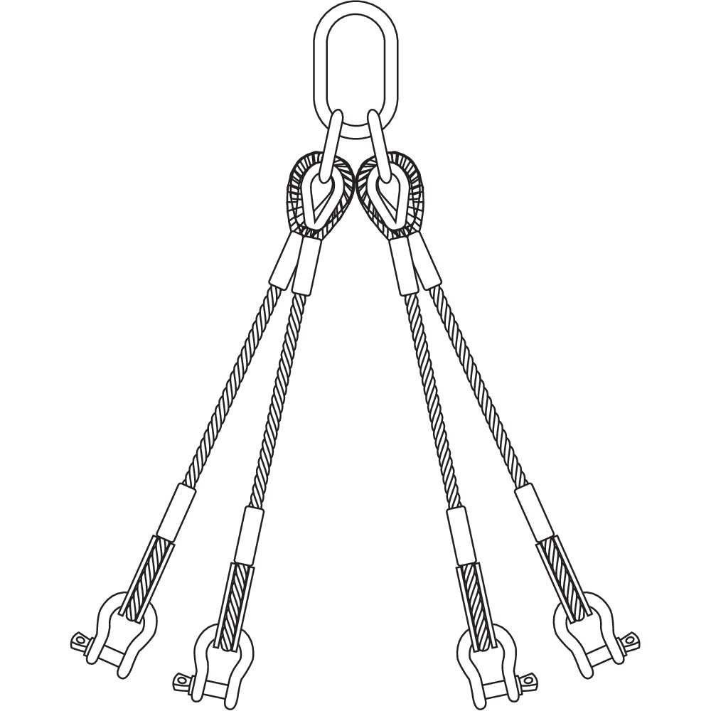Wire Rope Sling Four Leg QuicSling with Shackles Certex Bulgaria